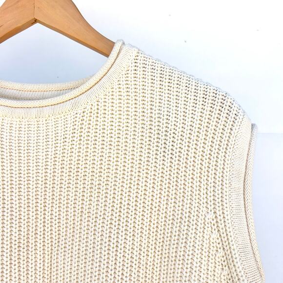 Callahan Knitwear Tori Top Sleeveless Sweater Vest Jumper Cream Small Cotton - Picture 6 of 8
